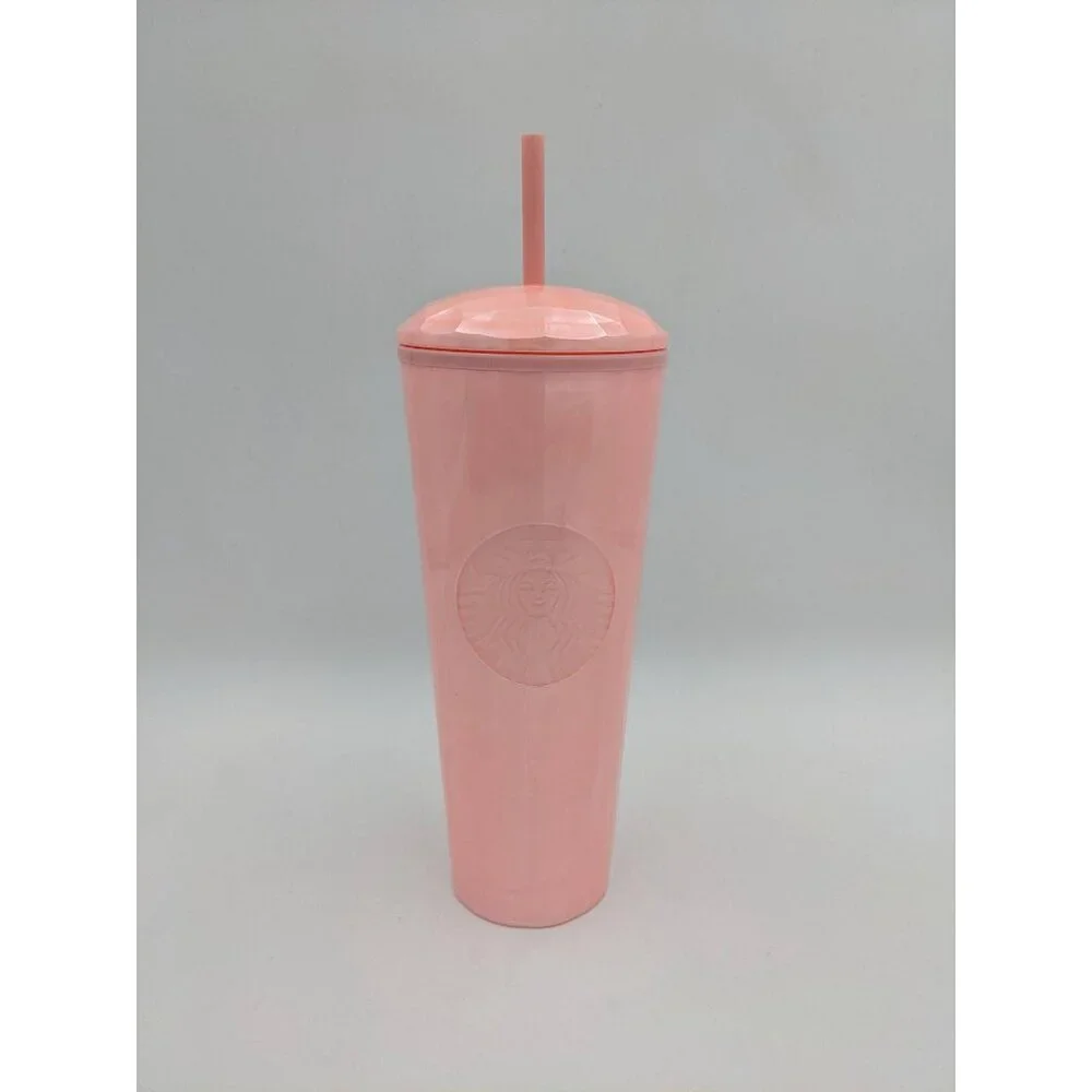 Starbucks pink marble Blush venti‎ tumbler with straw 24oz 2021